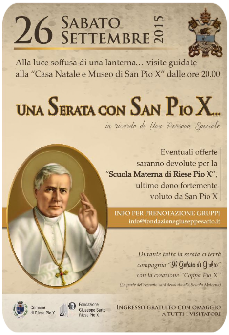 serata con San Pio x alla luce soffusa di una lanterna serata con San Pio x alla luce soffusa di una lanterna